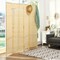 Natural Wicker and Pine Wood Folding Room Divider with 4 Panels